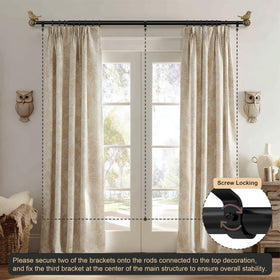 Close-up shows 1-inch diameter rod highlighting durability for heavy curtains.