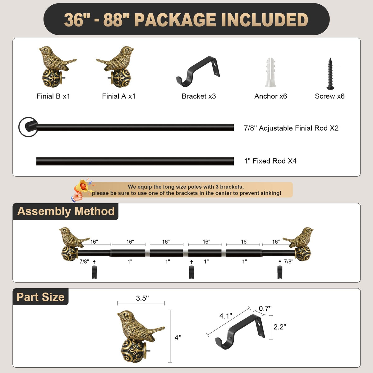 Includes clear instructions for tool-free, straightforward setup.
