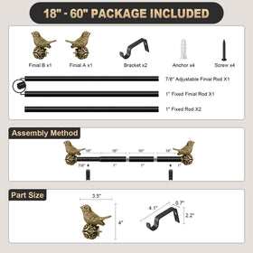 Hanchao 18 to 60 inches length options for various windows