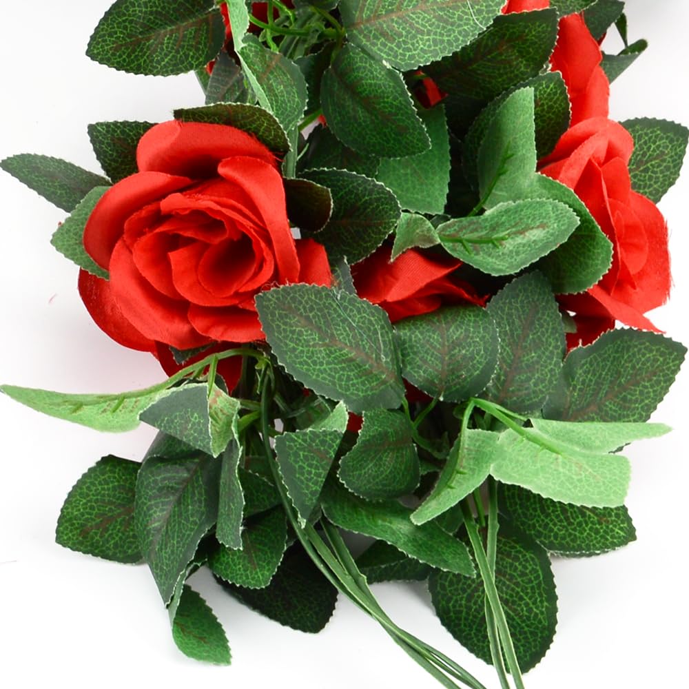 HANDIC Rose Garland 5pack-balcony-decor adds color to indoor or outdoor spaces.