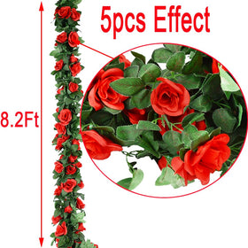 HANDIC Rose Garland 5pack-length-specs shows total 41 ft of garlands.