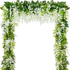 HANDIC Wisteria garland 5-pack 33ft close-up of silk petals showcasing a natural decor look.