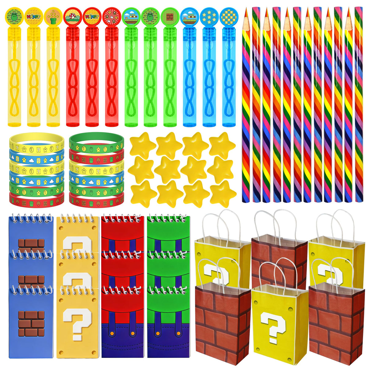 HandTool 72pcs Super Bros gift paper bags, ready for party favors and quick distribution