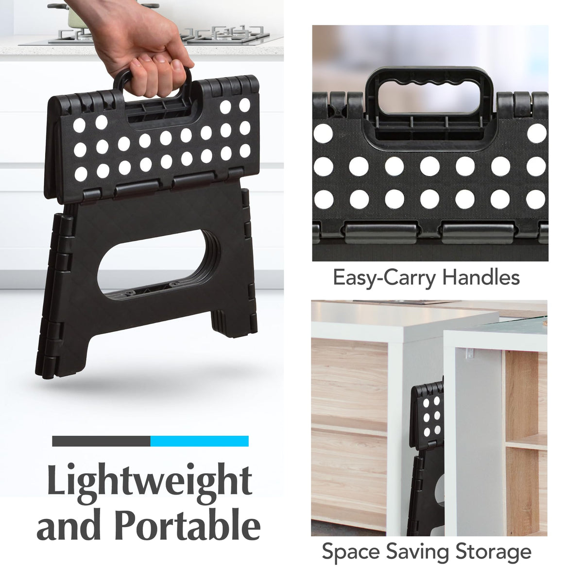 Handy Laundry folding lightweight step stool bathroom-use helps reach sinks and mirrors.