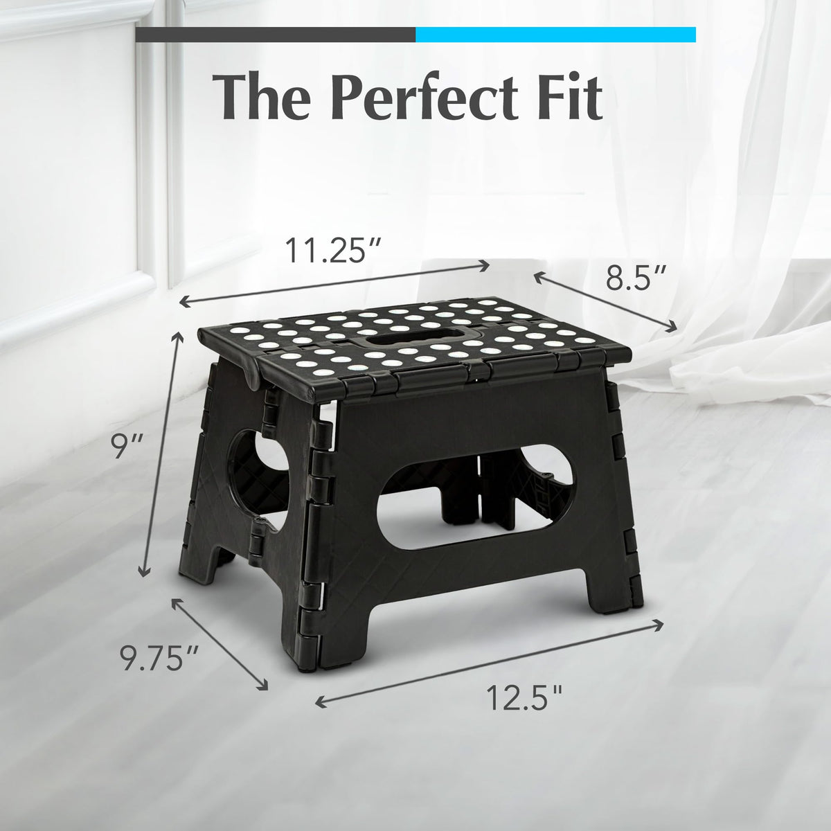 Handy Laundry folding lightweight step stool compact storage fits under beds and in closets.