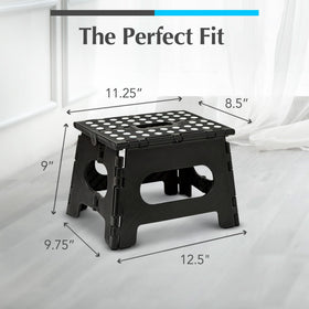 Handy Laundry folding lightweight step stool compact storage fits under beds and in closets.