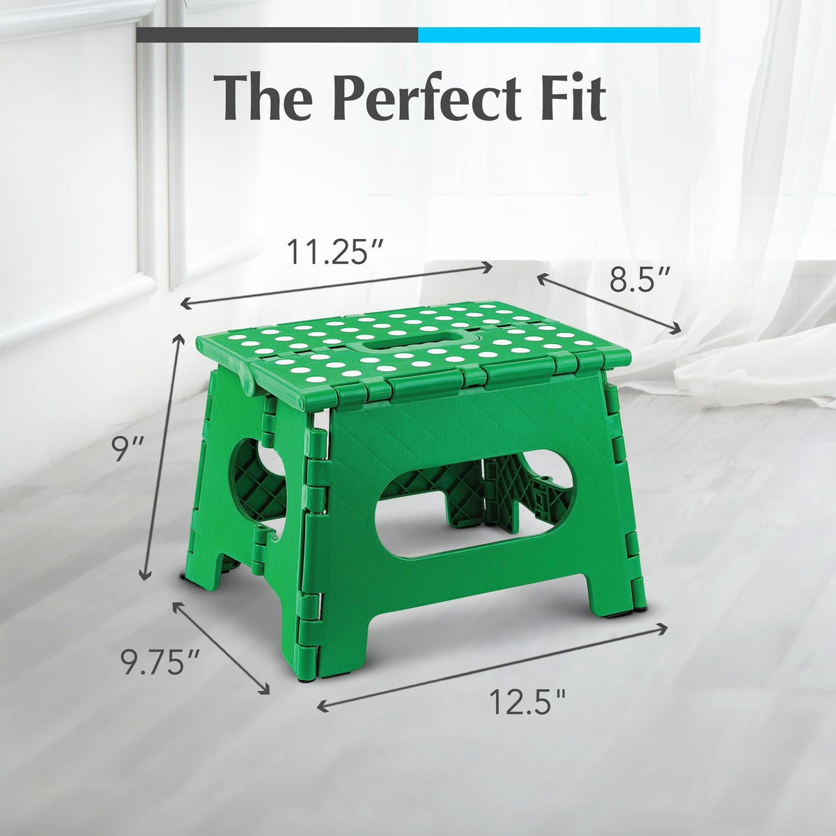 Handy Laundry step stool in the bedroom for dressing and cabinet access.