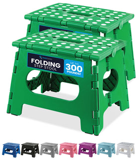 Handy Laundry folding step stool closed for compact storage and solid support.