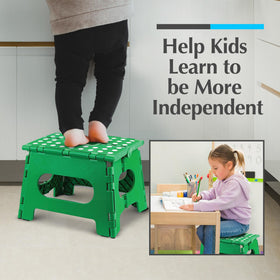 Handy Laundry folding step stool folded flat for easy storage.