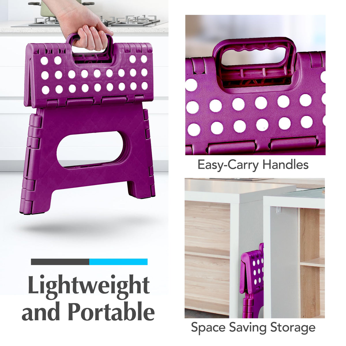 Handy Laundry 2-pack display showing two purple stools.
