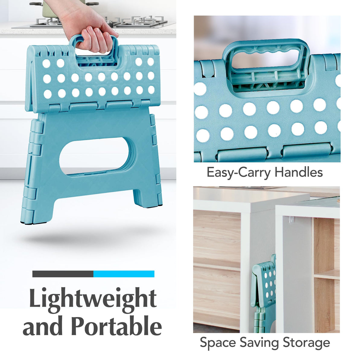 Handy Laundry 300lb-capacity stool supports adults with confident steps.
