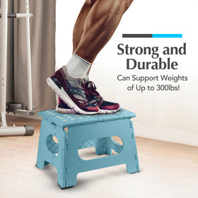 Handy Laundry teal stool in kitchen use for countertop tasks and quick reach.