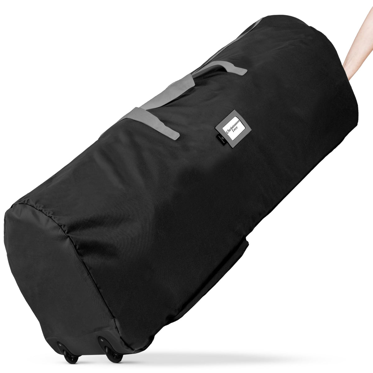 Handy Laundry rolling tree storage bag with wheels for easy transport of a 7.5 foot tree