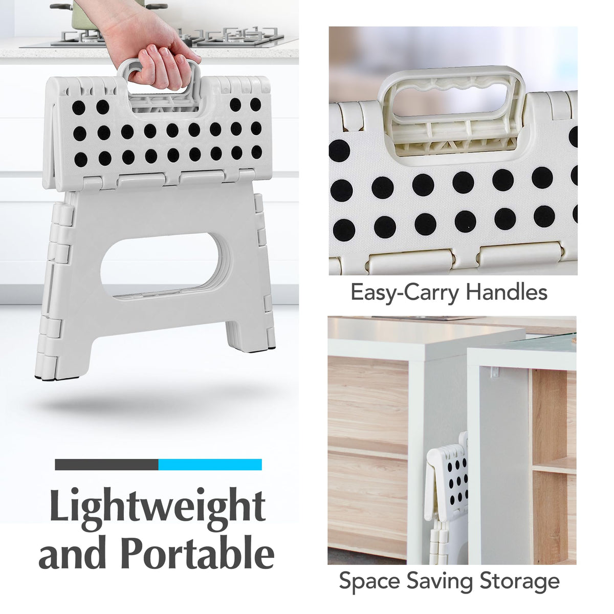 Handy Laundry stool supports safe seating during quick grooming or tasks