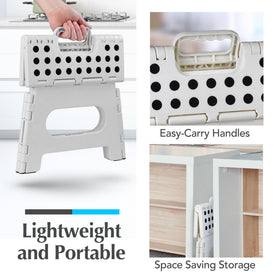 Handy Laundry stool supports safe seating during quick grooming or tasks