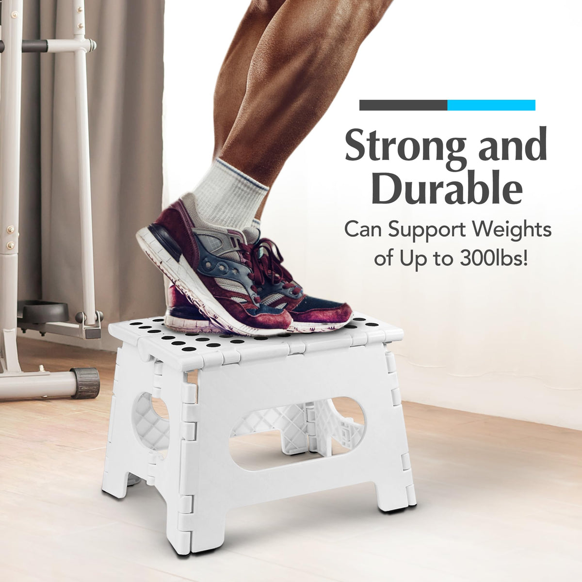 Handy Laundry step stool carry handle helps safe movement around the home