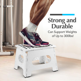 Handy Laundry step stool carry handle helps safe movement around the home