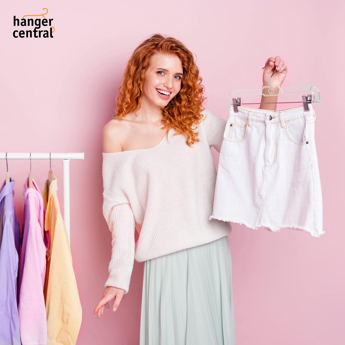 Hanger Central 25-pack creates a coordinated closet system.