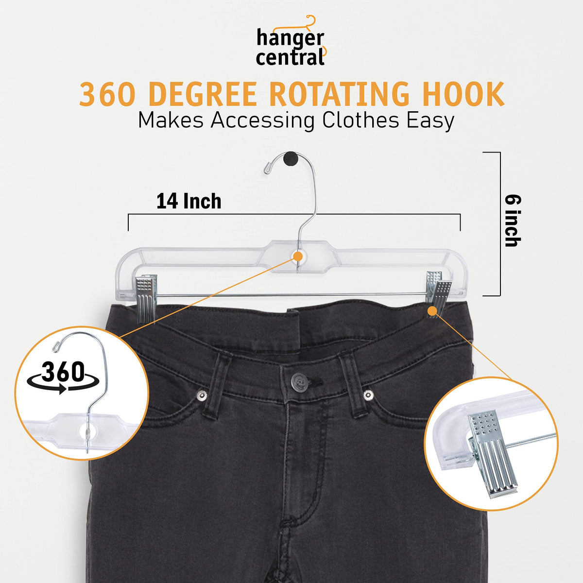 Hanger Central clips support up to 7.7 lbs per hanger.