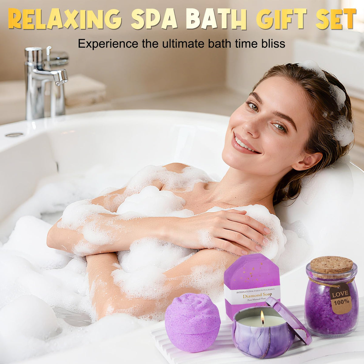 Hangerspace bath bomb in spa-like bath experience