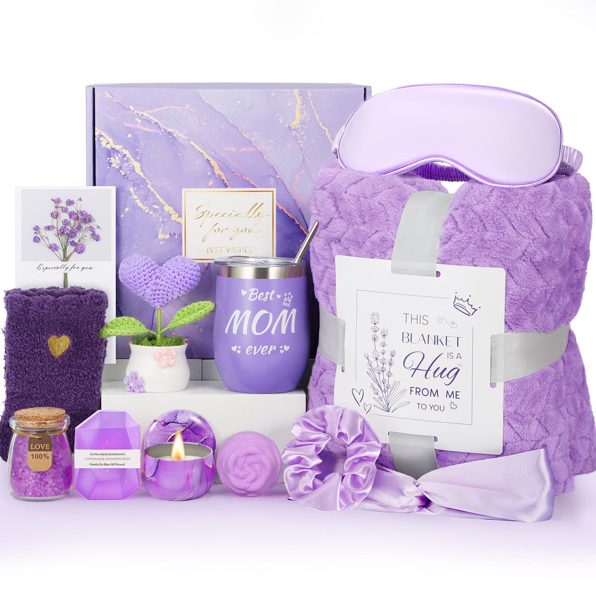 Hangerspace mom gift box with soft flannel blanket for cozy warmth