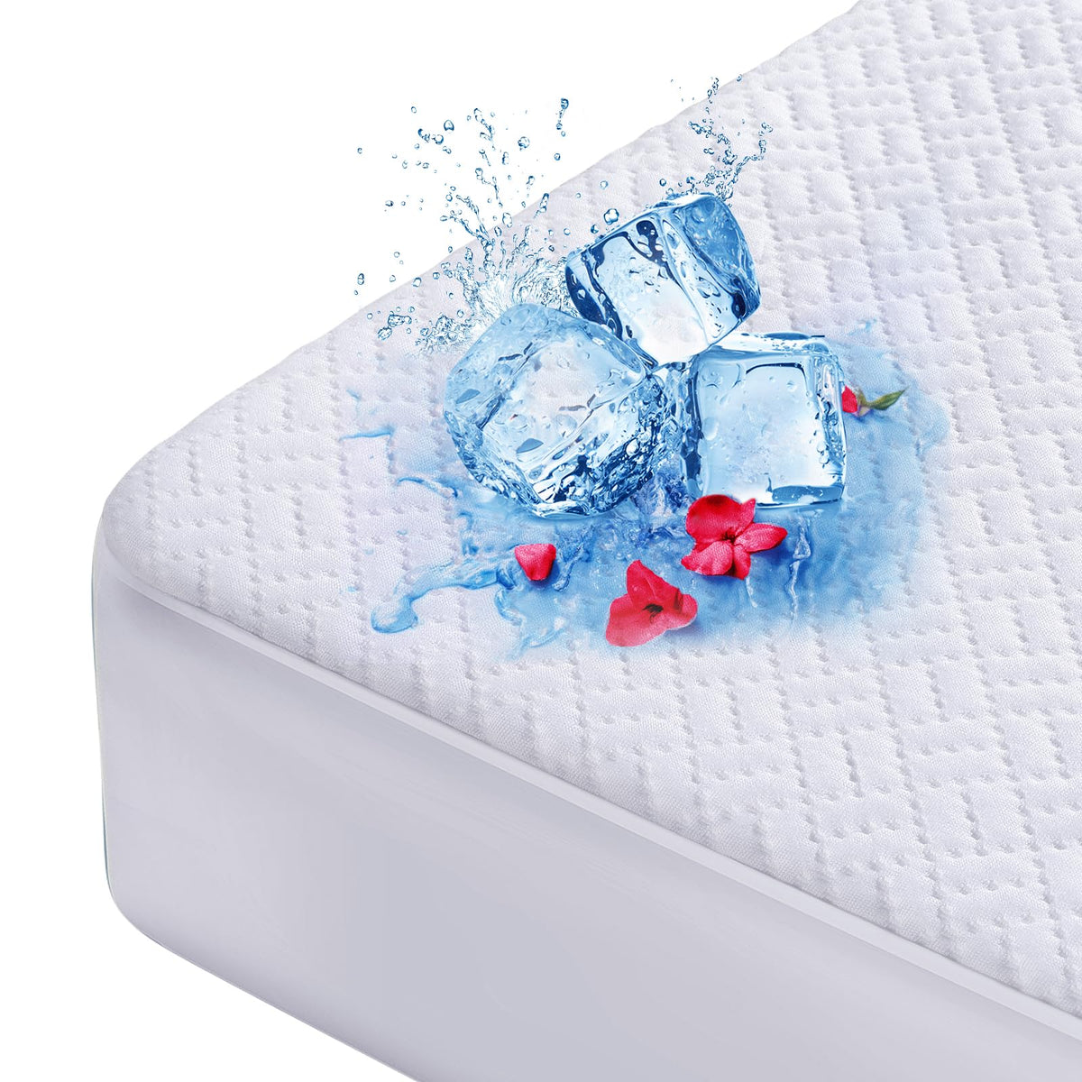 Hanherry cooling yarn mattress protector showing breathable cooling for cooler sleep.