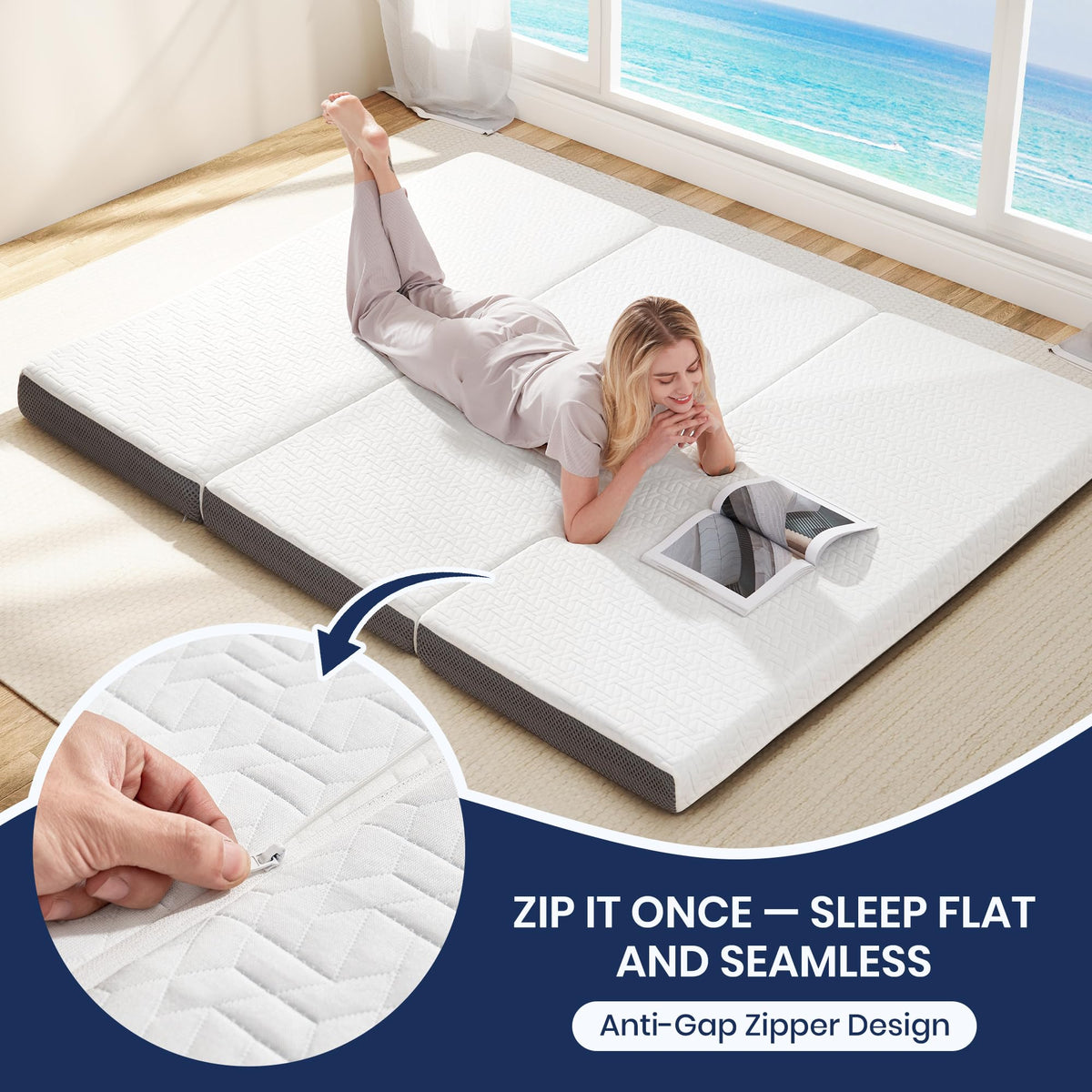 Hanherry storage bag with mattress for tidy travel and quick setup