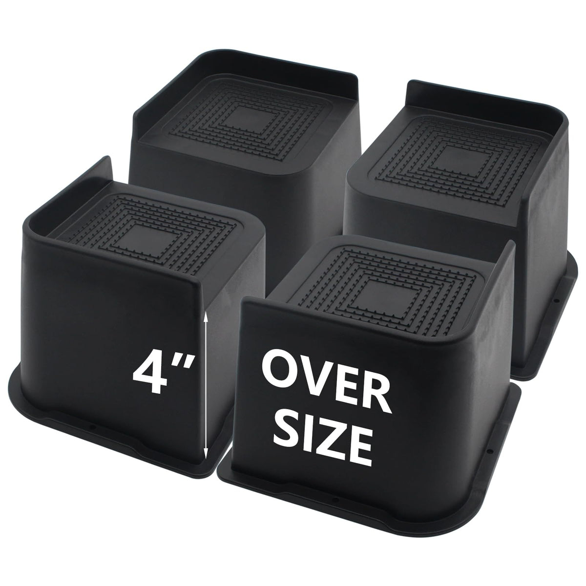 HANIHUA bed risers 4-inch with L-shape design for stable elevation.