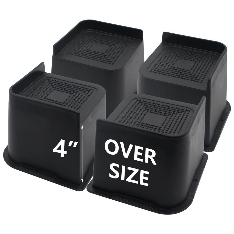 HANIHUA bed risers 4-inch with L-shape design for stable elevation.