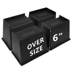 HANIHUA bed risers 6inch front angle showing stable elevation for easy cleaning