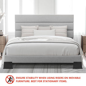 HANIHUA bed risers 6inch underneath view reveals solid stability and access