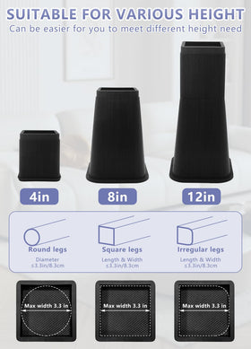 HANIHUA risers supporting a cabinet/table to create under‑top storage