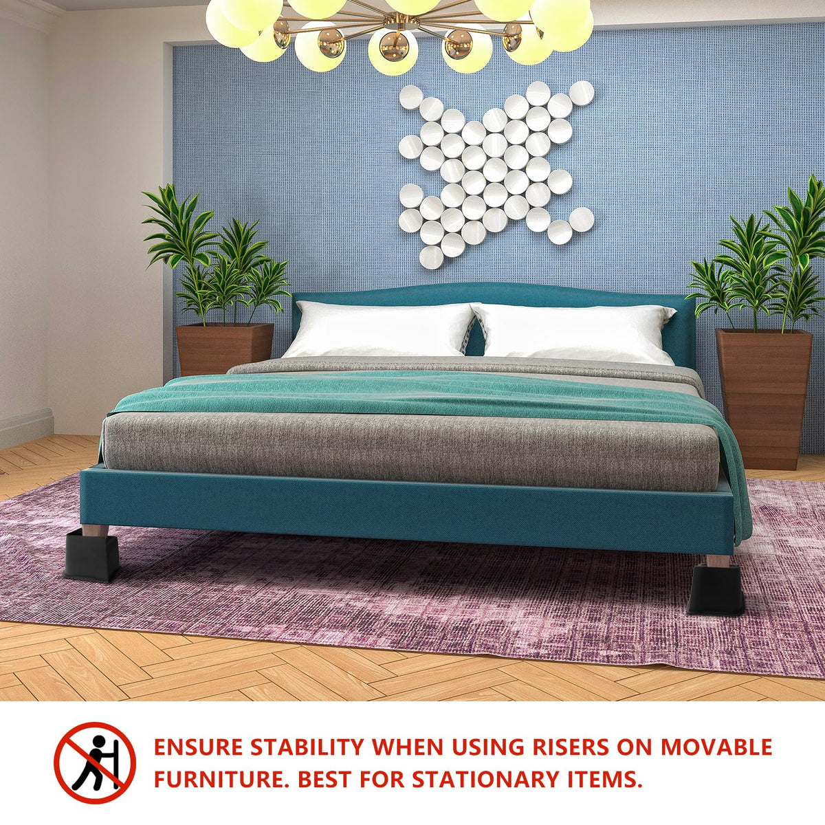 HANIHUA risers are durable plastic and support up to 6,500 lbs.