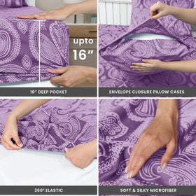 Hannah Linen Paisley Queen bed setup illustrating elegant print and color