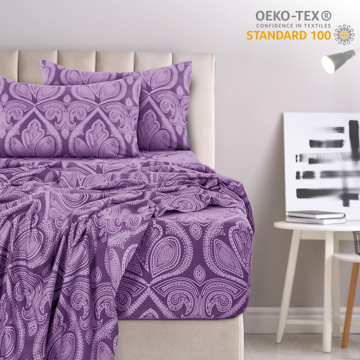 Hannah Linen Paisley Queen pillowcases emphasizing pillow-friendly fabric