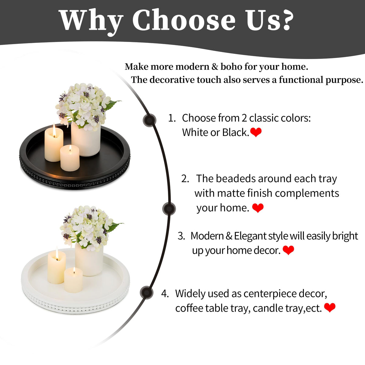 Hanobe bathroom decor tray supports plant or toiletries display.