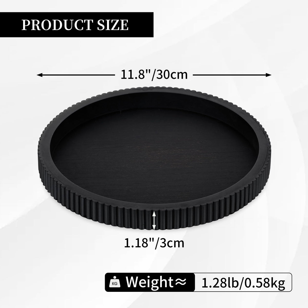 Hanobe 12in-square tray centers compact displays on tables.