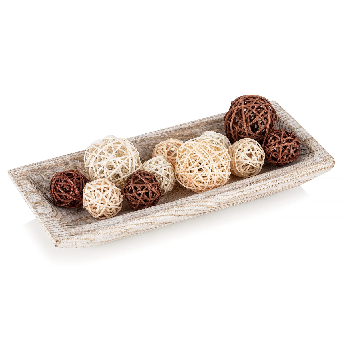 Hanobe dough bowl on entryway table adds natural warmth and stylish organization.