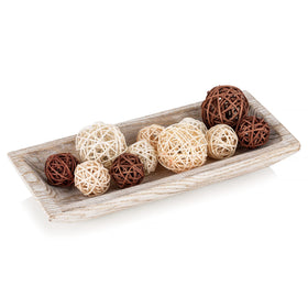 Hanobe dough bowl on entryway table adds natural warmth and stylish organization.