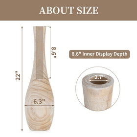 Hanobe vase with whitewashed wood grain for rustic hallway elegance