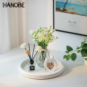 Hanobe wooden serving tray in MDF finish offers sturdy everyday use.