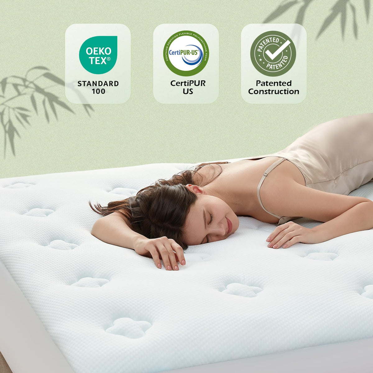 Hansleep deep-pocket design shows secure fit on queen-size mattress