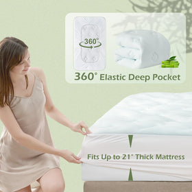 Hansleep easy install fitted-sheet topper for quick setup and secure fit.