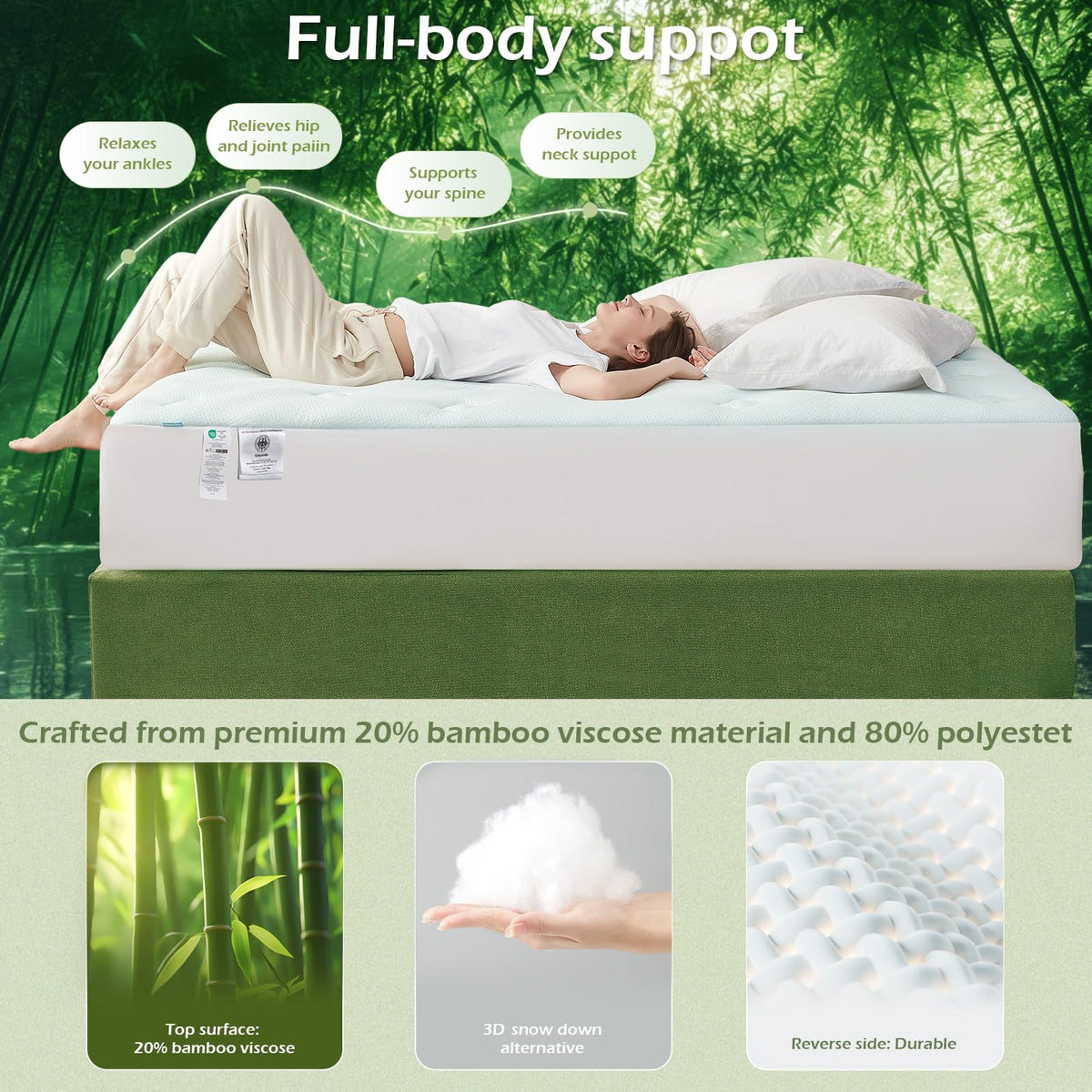 Hansleep gel-infused foam cooling image emphasizes comfort for warmer nights