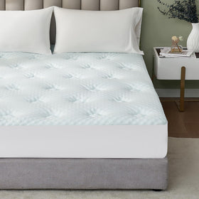 Hansleep memory foam topper close-up highlighting plush texture and even weight distribution