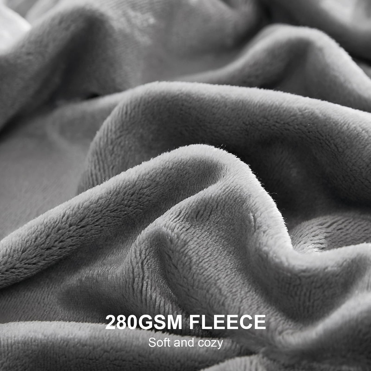 Hansleep plush blanket closeup, double-sided brushed fleece for plush comfort