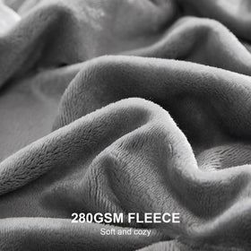 Hansleep plush blanket closeup, double-sided brushed fleece for plush comfort