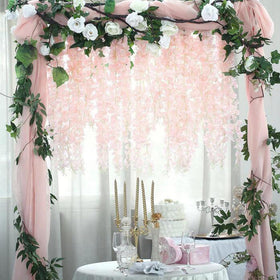 HanYun hanging wisteria decor brightens ceilings and rooms.