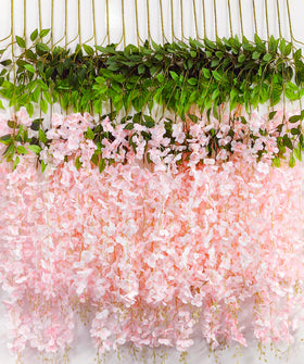 HanYun wisteria hanging flowers in light pink for elegant event decor.