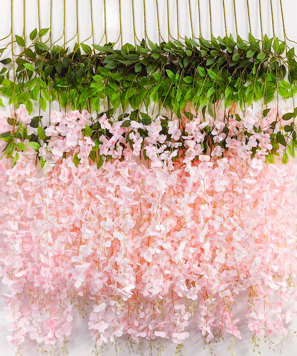 HanYun wisteria hanging flowers in light pink for elegant event decor.